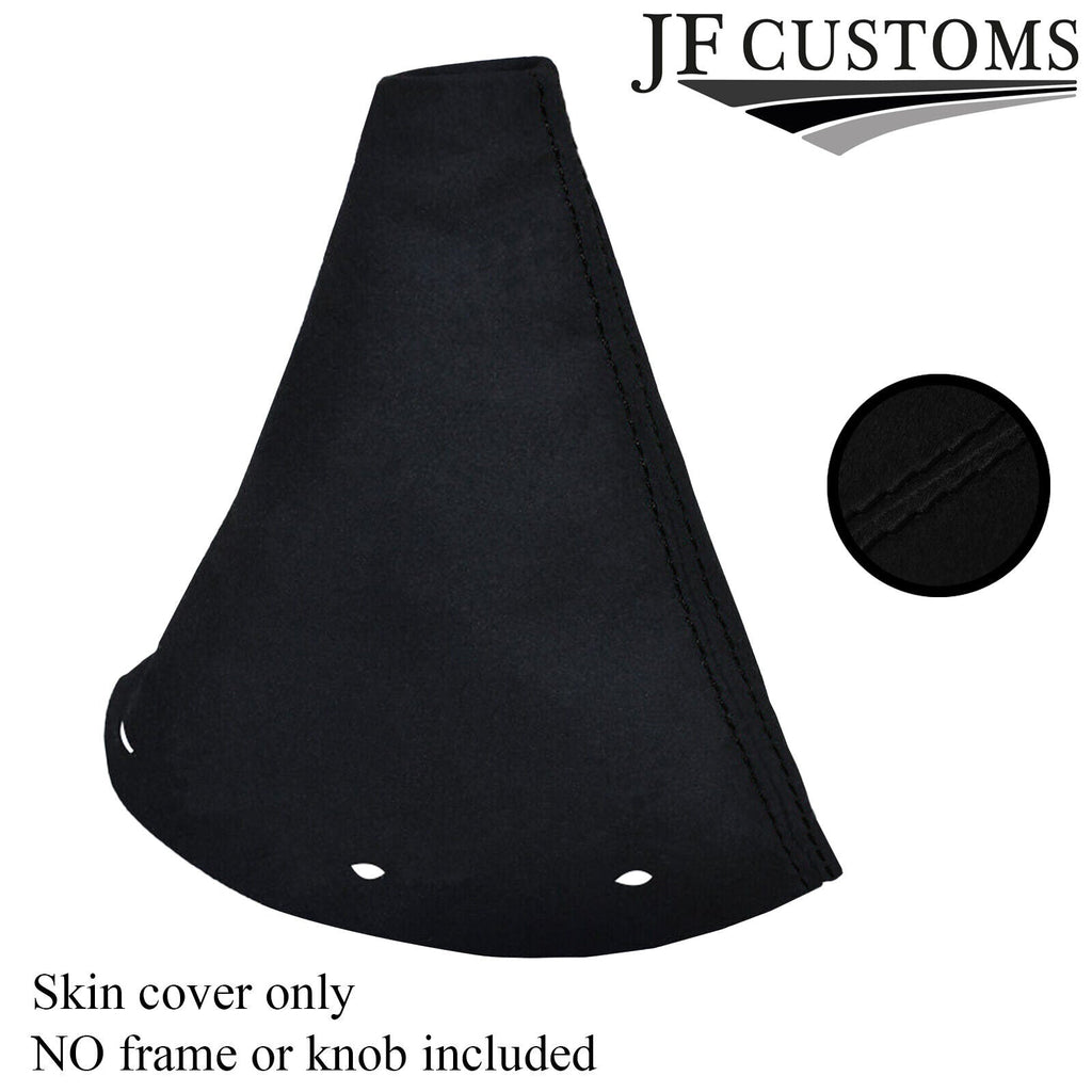 BLACK STITCH FITS FORD FIESTA MK6 MK7 2001-2008 GEAR GAITER SUEDE CUSTOM NEW