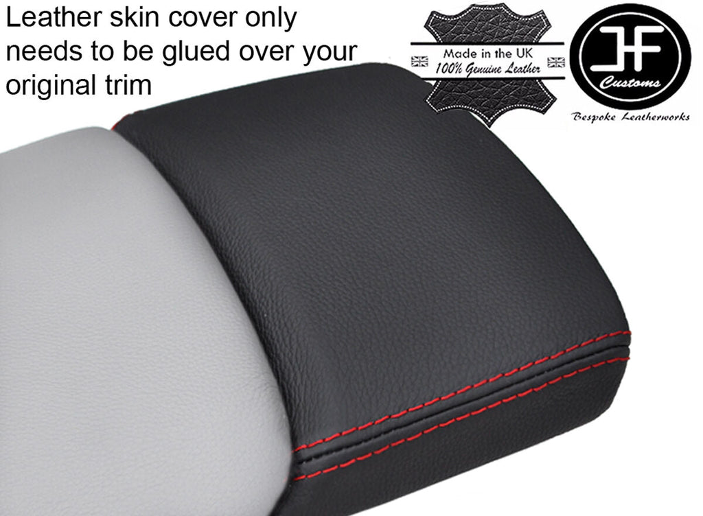 RED STITCHING REAR SECTION ARMREST LID LEATHER COVER FITS AUDI Q7 2015-2018