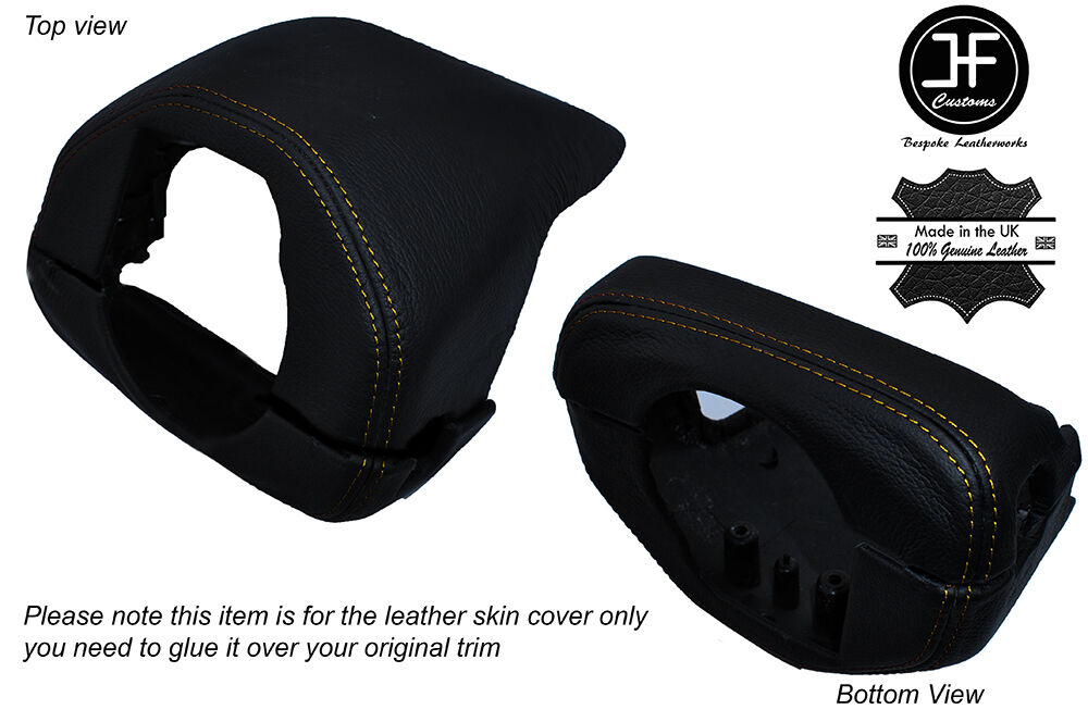 YELLOW STITCH STEERING SHROUD COLUMN LEATHER COVER FITS HONDA S2000 1999-2009