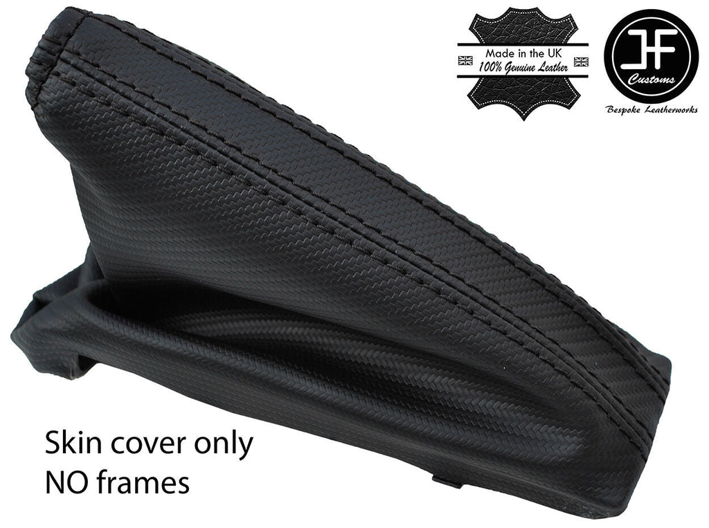 BLACK STITCH CARBON FIBER VINYL HANDBRAKE GAITER FOR VAUXHALL CORSA D 2006-2014