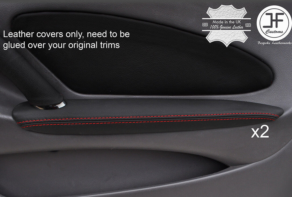 RED  STITCH 2X FRONT DOOR ARMREST LEATHER COVERS FITS TOYOTA CELICA MK7 99-05