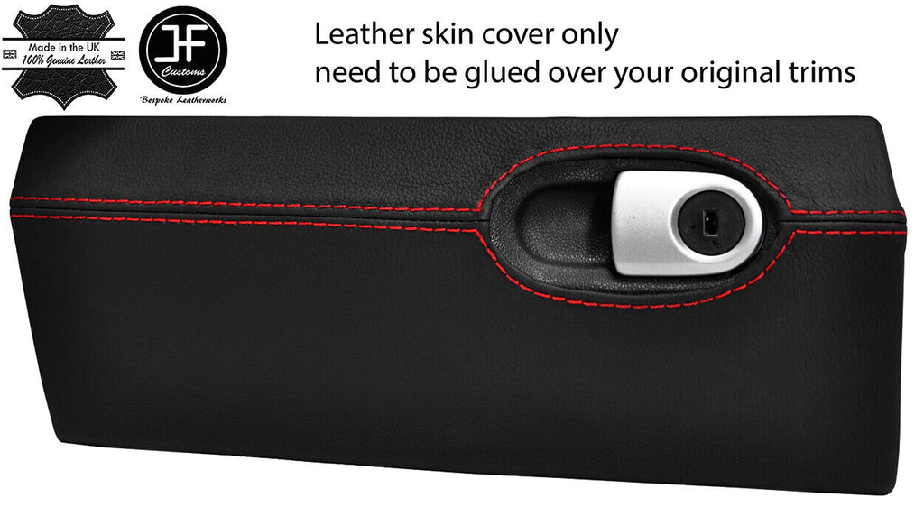 RED STITCHING GLOVE BOX REAL LEATHER COVER FITS SMART FORTWO 451 2007-2014