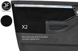 BLACK STITCH 2X FRONT DOOR CARD TRIM SUEDE COVERS FOR VAUXHALL MERIVA 03-10