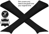 BLACK STITCH 2X A PILLAR REAL SUEDE COVERS FITS MERCEDES A CLASS W176 12-16