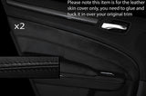 BLACK  STITCHING 2X REAR DOOR CARD TRIM SKIN COVERS FITS CHRYSLER 300 2012-2016