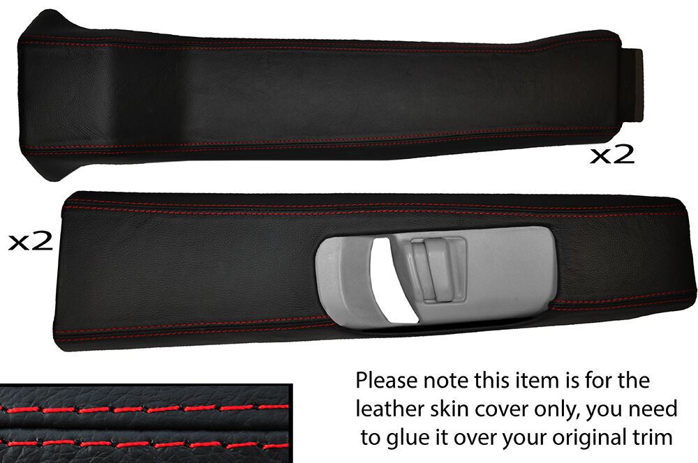 RED STITCH B PILLAR SKIN COVERS FITS LANDROVER DISCOVERY 2 TDI TD5 300 98-04