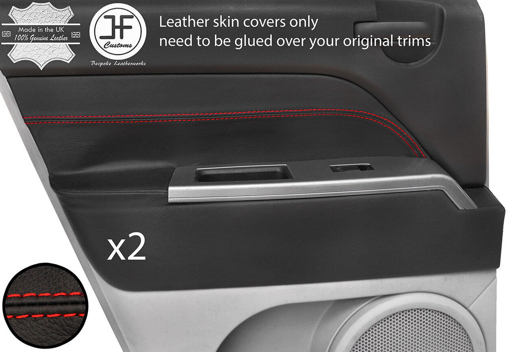 RED STITCH 2X REAR DOOR CARD TRIM LEATHER COVER FOR JEEP PATRIOT 2007-2015