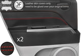 RED STITCH 2X REAR DOOR CARD TRIM LEATHER COVER FOR JEEP PATRIOT 2007-2015