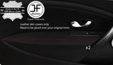RED  STITCH 2X DOOR ARMREST LEATHER COVER FOR RENAULT MEGANE MK3 08-16 COUPE