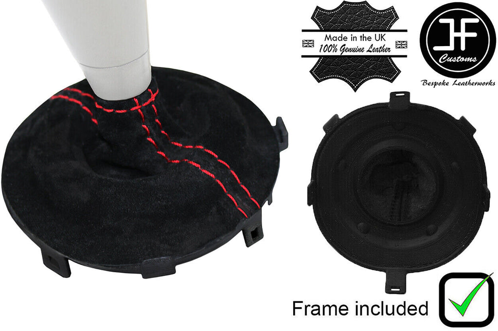 RED STITCH SEMI AUTOMATIC GEAR GAITER + PLASTIC FRAME FOR HONDA CIVIC 06-11
