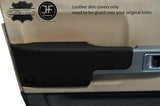 BLACK REAL LEATHER 2X FRONT DOOR ARMREST COVER FOR RANGE ROVER VOGUE 02-06