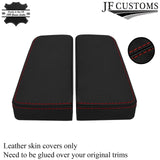 DARK RED STITCH 2X ARMREST LEATHER COVERS FITS TESLA MODEL S 2012-2017