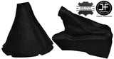 BLACK STITCH LEATHER GEAR & HANDBRAKE GAITERS SET FITS SUBARU IMPREZA WRX 07-12