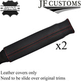 red stitch FITS MAZDA MX5 MK1 90-97 2X FRONT SEAT BELT STALK LEATHER COVERS