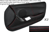 RED STITCH 2X FULL DOOR CARD LEATHER SKIN COVER FITS TOYOTA SUPRA MK4 93-02