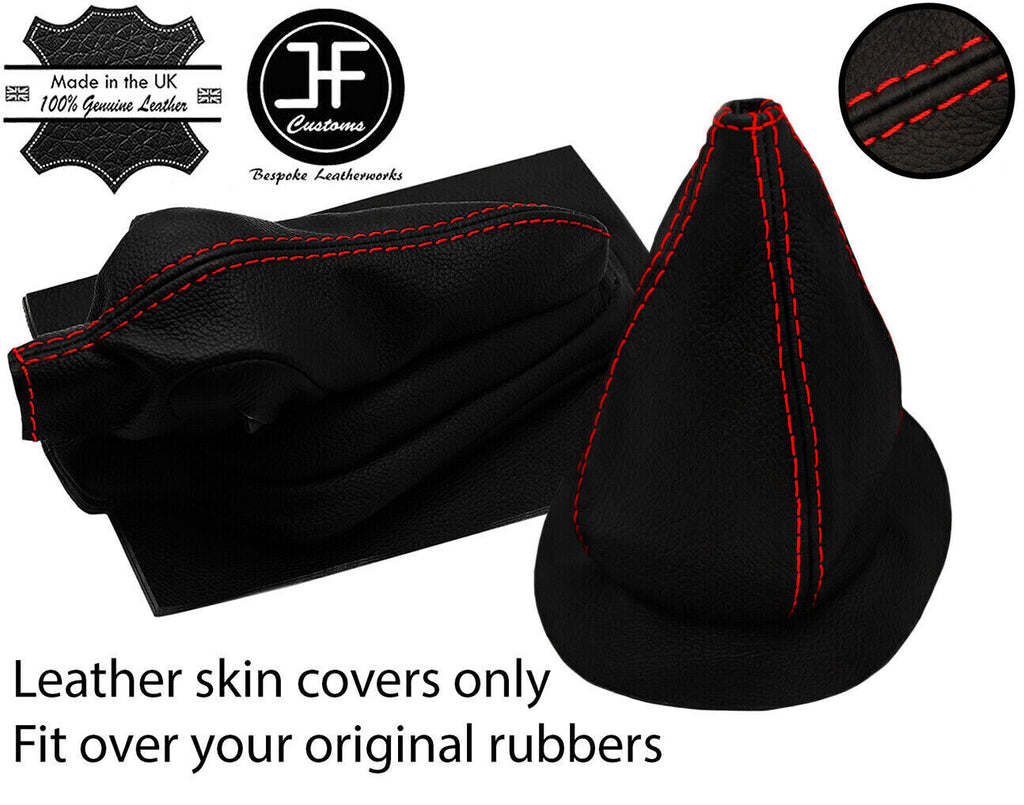 RED STITCH LEATHER GEAR+HANDBRAKE OVER RUBBER FOR VW T3 TYPE 3 1500 1600 TL
