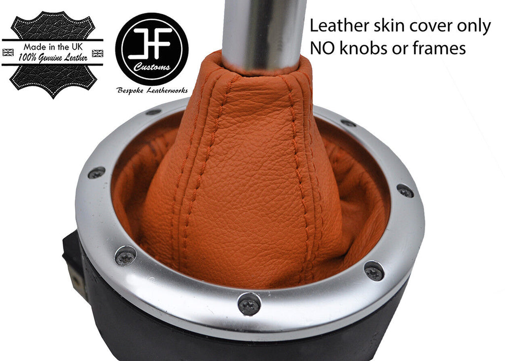 ORANGE TOP GRAIN REAL LEATHER MANUAL GEAR GAITER FOR AUDI TT MK1 1998-2006
