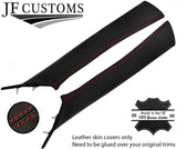 RED STITCH 2X A POST PILLAR REAL LEATHER COVERS FITS MAZDA 6 2002-2008