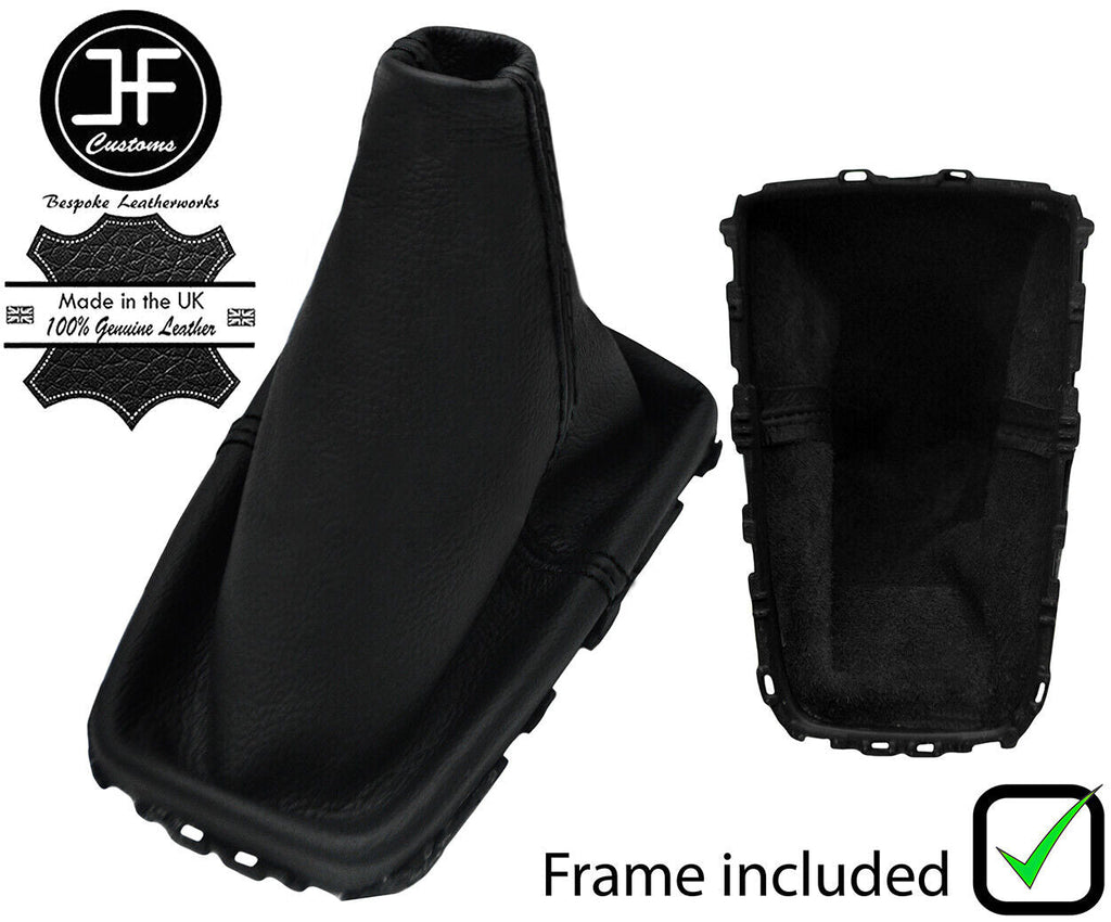 BLACK STITCH LEATHER MANUAL GEAR GAITER + PLASTIC FRAME FOR CITROEN C5 08-17