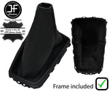 BLACK STITCH LEATHER MANUAL GEAR GAITER + PLASTIC FRAME FOR CITROEN C5 08-17