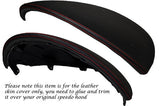 RED STITCH SPEEDO HOOD LEATHER COVER FITS FIAT PUNTO GRANDE ABARTH EVO 10-14