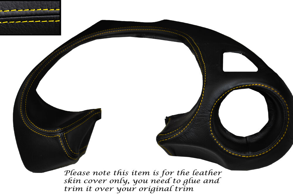 YELLOW STITCH SPEEDO DASH SURROUND TRIM LEATHER SKIN COVER FITS MAZDA RX8 03-12