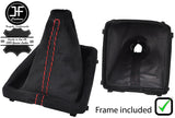 RED STITCH SUEDE GEAR GAITER WITH PLASTIC FRAME FOR FORD FOCUS MK2 FL 08-2011