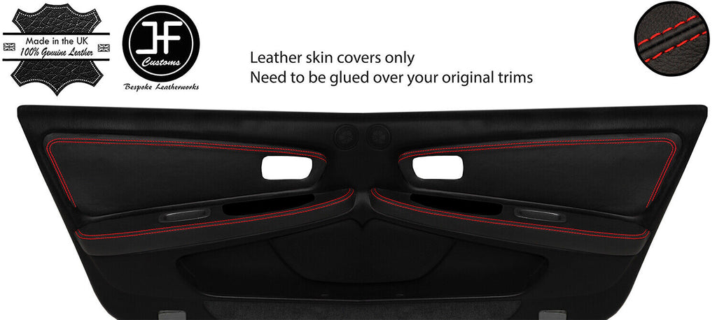 RED STITCH 2X DOOR CARD 2X ARMREST TRIM FRONT COVER FOR TOYOTA JZX 100 CHASER