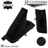 RED STITCH ITALIAN LEATHER HANDBRAKE BOOT+SURROUND+FRAMES FOR VOLVO V70 01-04