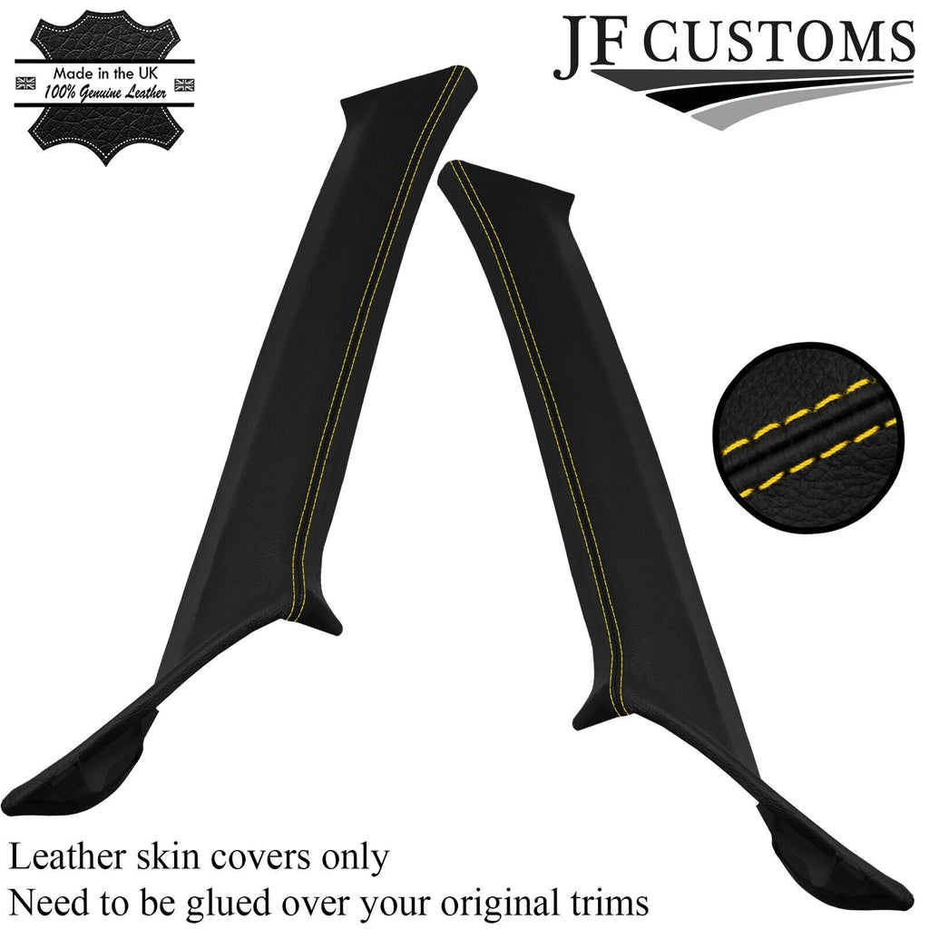 YELLOW STITCH 2X A PILLAR COVER FOR MITSUBISHI LANCER EVO 7 8 9 01-07 JF2