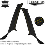 YELLOW STITCH 2X A PILLAR COVER FOR MITSUBISHI LANCER EVO 7 8 9 01-07 JF2