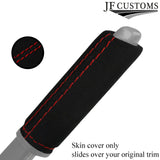 RED STITCH HANDBRAKE HANDLE SUEDE COVER FITS RENAULT MEGANE MK3 08-16 CUSTOM NEW