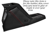 RED STITCH 2X LEATHER KNEE PADS SKIN COVERS FITS FIAT X1/9 X19 1973-1989