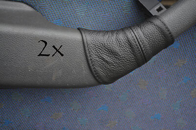 FITS FIAT BRAVO LEATHER 2X DOOR HANDLE COVERS black stitch CUSTOM NEW MADE IN UK