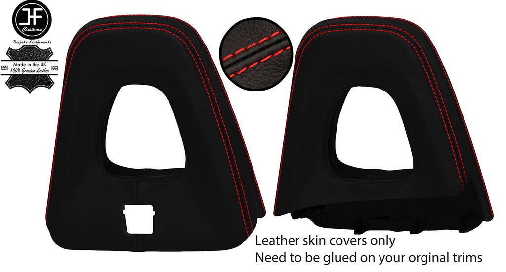 RED STITCHING ROLL OVER BAR REAL LEATHER COVERS FOR FIAT 124 SPIDER 2016-2020