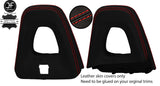 RED STITCHING ROLL OVER BAR REAL LEATHER COVERS FOR FIAT 124 SPIDER 2016-2020