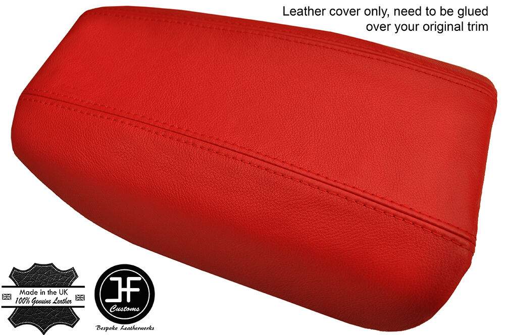 RED  REAL LEATHER ARMREST COVER FITS VOLVO S80 1999-2006 CUSTOM NEW MADE IN UK