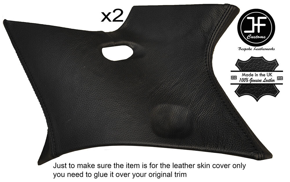 BLACK STITCHING 2X REAR C PILLAR LEATHER COVERS FITS FIAT 500X 500 X 2014-2017