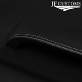 WHITE STITCH 2X FRONT FULL DOOR CARD LEATHER COVERS FOR FORD ESCORT MK4 5 DOOR