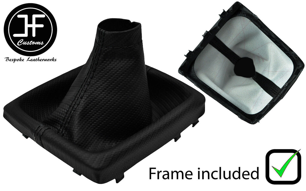 BLACK STITCH CARBON VINYL GEAR GAITER+PLASTIC FRAME FOR SUBARU IMPREZA WRX 15-19