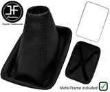 BLACK STITCH CARBON VINYL GEAR GAITER+METAL FRAME FOR TOYOTA MR2 MK1 AW11 85-89
