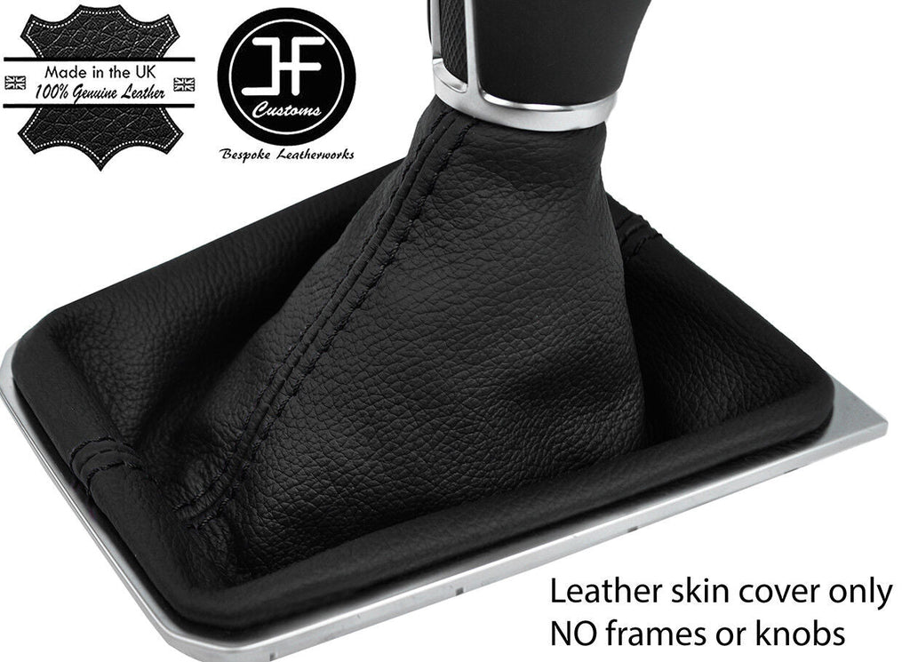 BLACK STITCHING TOP GRAIN LEATHER MANUAL GEAR GAITER FITS VW ARTEON 2017-2019