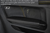 YELLOW STITCH 2X REAR DOOR CARD TRIM LEATHER COVERS FITS AUDI A3 8P S3 03-12 3DR