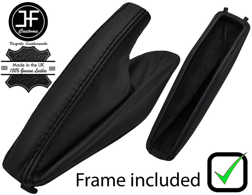 BLACK STITCH LEATHER HANDBRAKE GAITER+PLASTIC FRAME FITS BMW 5 SERIES E34 87-97