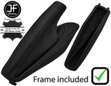 BLACK STITCH LEATHER HANDBRAKE GAITER+PLASTIC FRAME FITS BMW 5 SERIES E34 87-97