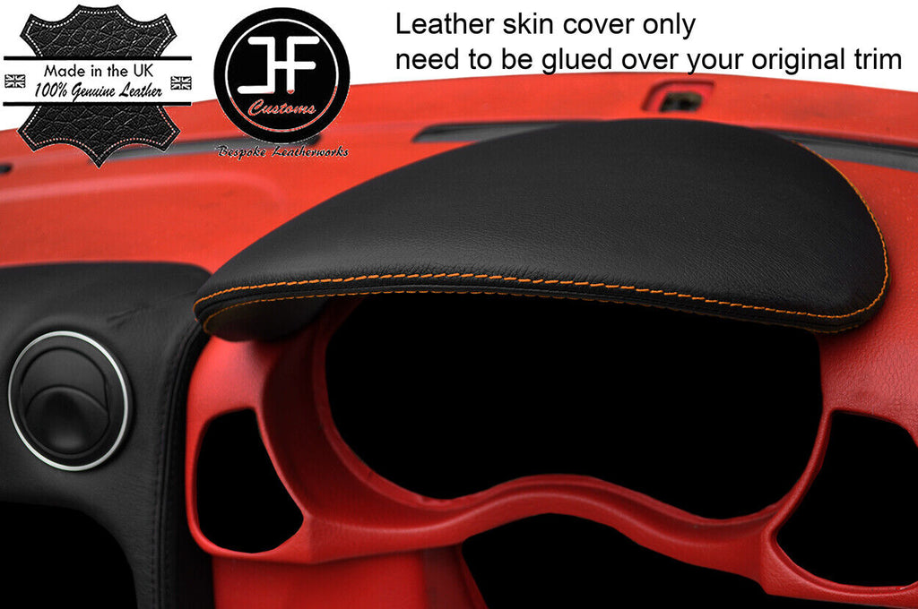 ORANGE STITCH DASH CLOCK SURROUND HOOD LEATHER COVER FITS ALFA ROMEO GTV 916