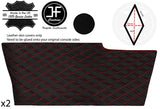 RED DIAMOND STITCH 2X SIDE CONSOLE TUNNEL LEATHER COVER FOR CORVETTE C6 05-13