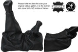 BLACK STICH FULL LEATHER GEAR & HANDBRAKE GAITER FITS LAND ROVER DEFENDER 07-16