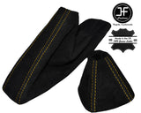 YELLOW STITCH FOR BMW 1 SERIES E81 E82 E87 E88 2005-2012 AUTO BLACK SUEDE SET