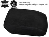 BLACK  STITCH REAL SUEDE ARMREST LID COVER FOR VW T-ROC 2018-2020 CUSTOM NEW